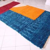 Handmade traditional Berber rug with colourful patterns, size 150/250cm.