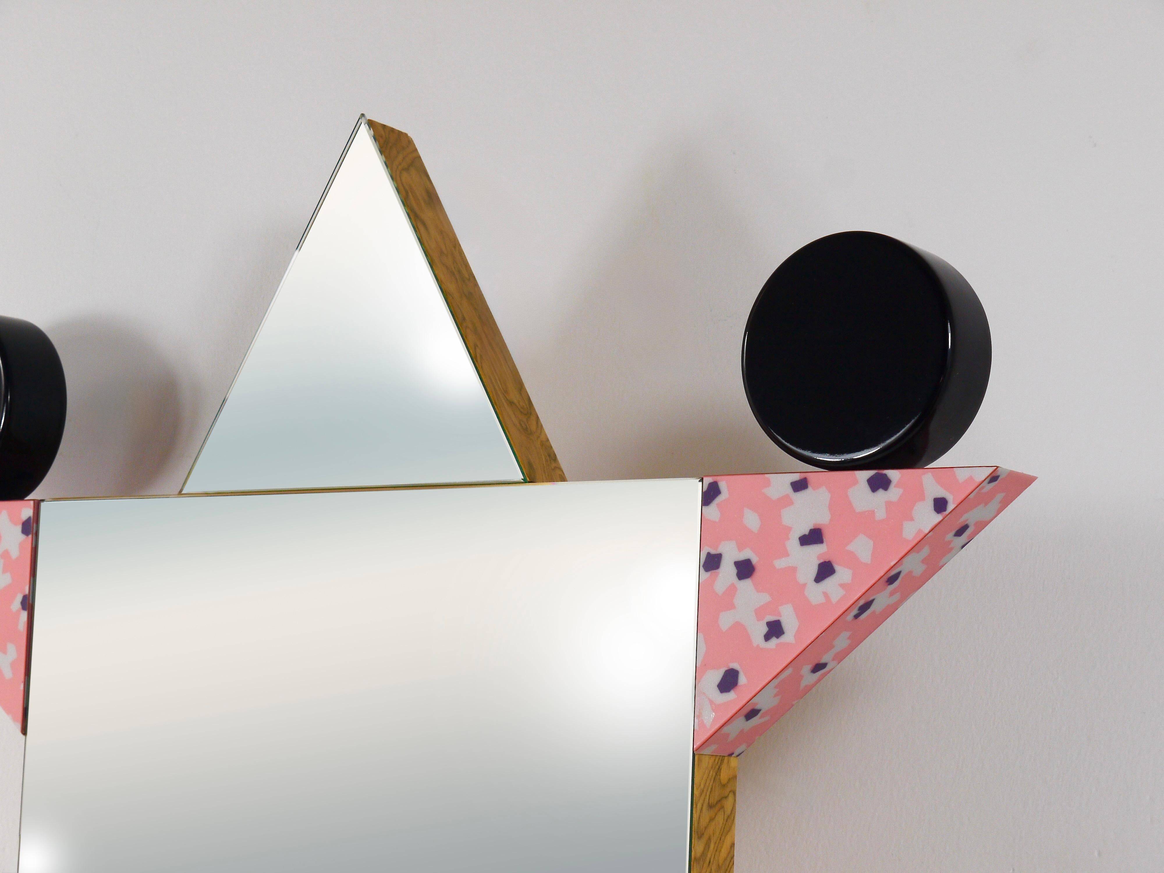 Ettore Sottsass Memphis Milano Diva Wall Mirror Vintage, Italy, 1984