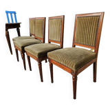 Set of 4 mahogany and velvet chairs