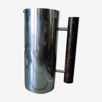 Teak stainless steel pitcher by Guy Degrenne