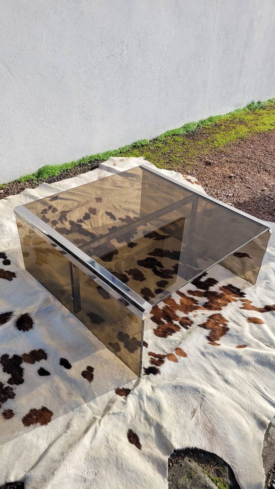 Smoked glass coffee table by Galloti and Radice Italy, 1970s