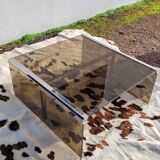 Smoked glass coffee table by Galloti and Radice Italy, 1970s