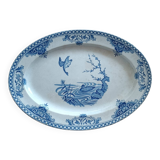 Plat ovale camaïeu de bleu en faïence de Gien