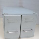 Vintage metal box with 2 drawers -industrial furniture grey
