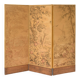 3-panel screen with tapestry decorated with landscape scenes