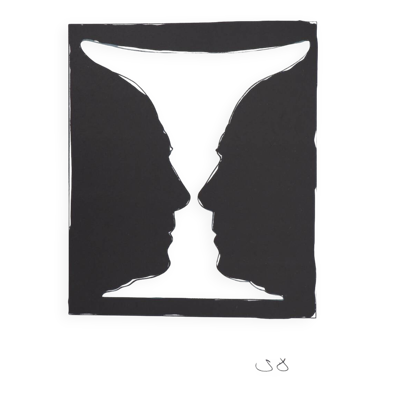 Jasper johns : coupe aux deux picasso - lithographie originale signée