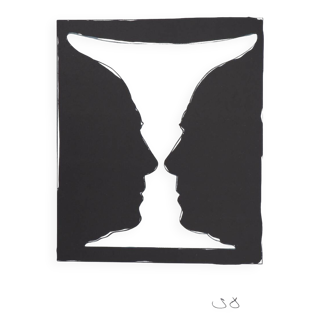 Jasper johns: cup with two picassos - original signed lithograph
