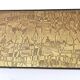 Rectangular Golden Brass and Black Varnished Metal Coffee Table by G.Urs