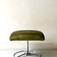 Swivel tulip stool / footrest in khaki green velvet, 1970s design