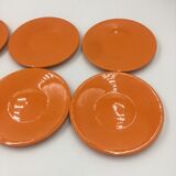 Set of 6 orange plates Franco Pozzi