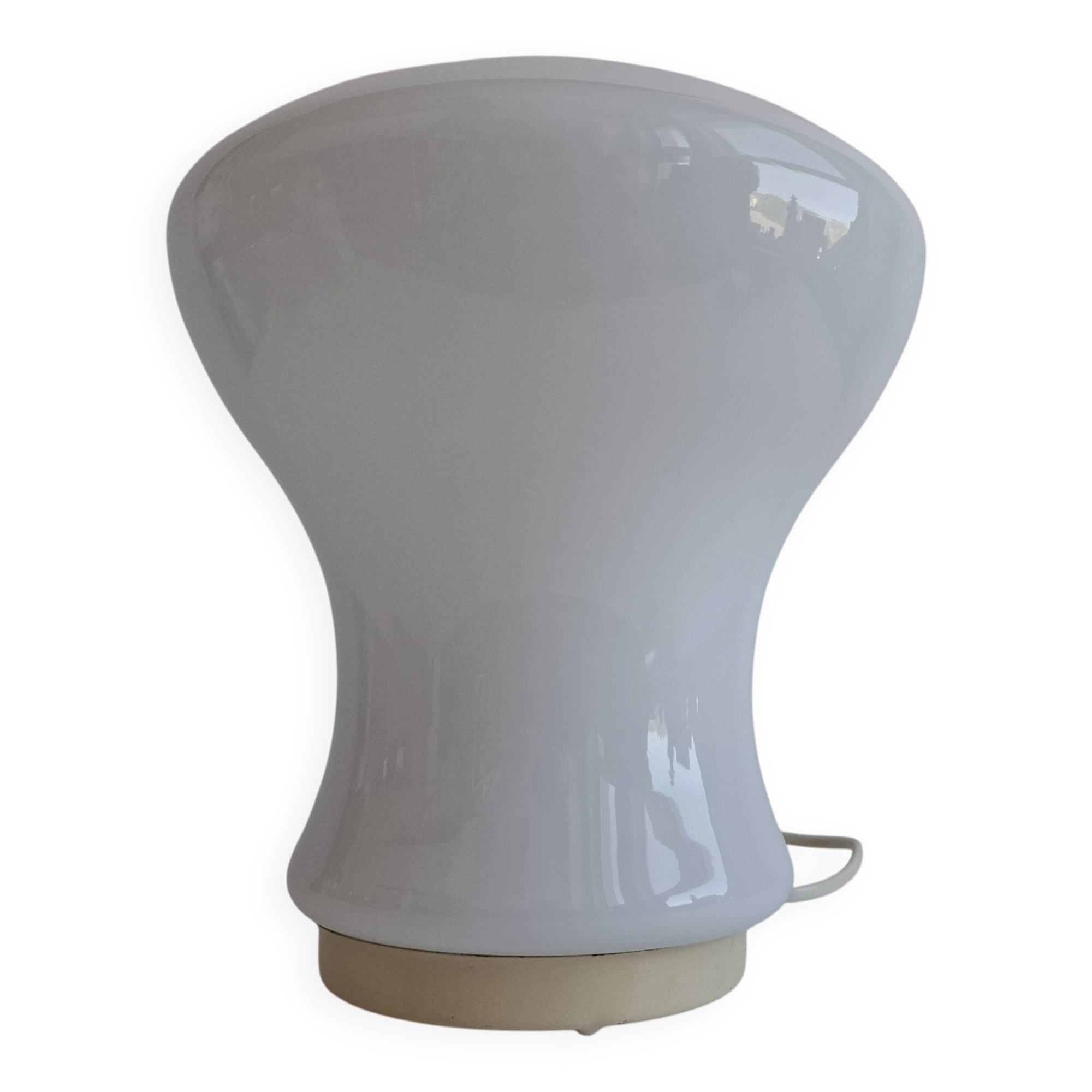 Lampe de table en verre opalin tchécoslovaque d'Ivan Jakeš des années 1970