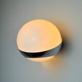 SPACE-AGE WALL LIGHT BY MARCA SL, WHITE OPALINE, SPAIN,