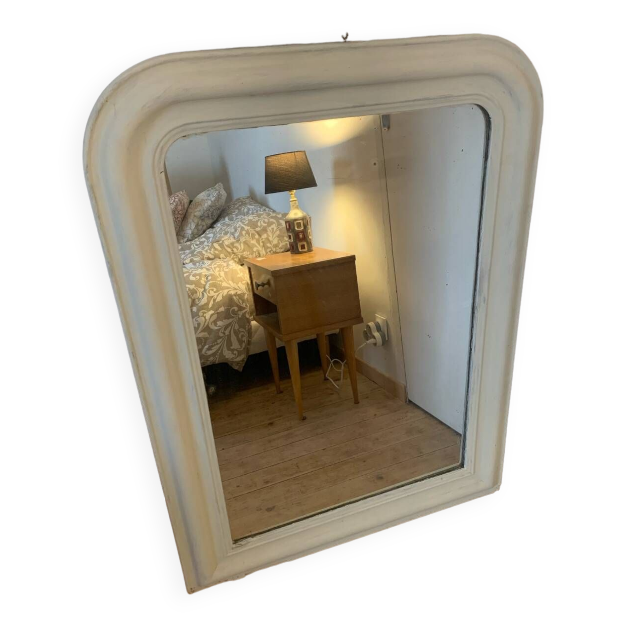 Miroir style Louis Philippe blanc mat