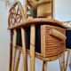 Vintage Rattan and Bamboo Hairdresser with Mirror – 1960s