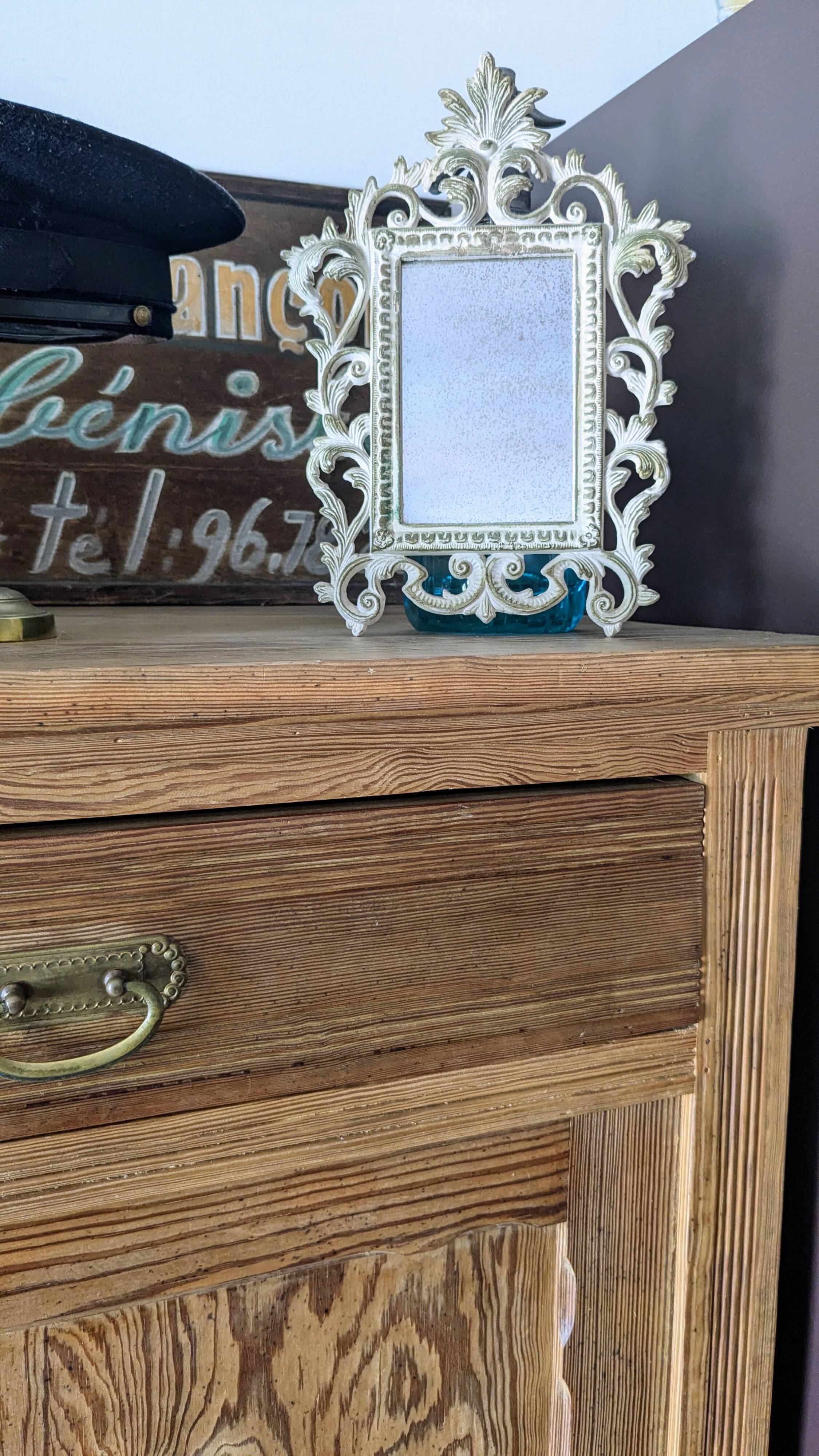 Roberta Wood Baroque Mirror Cimena Torino Italy 29x21 cm