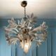 Midcentury Murano Glass Flower Chandelier by Franco Luce