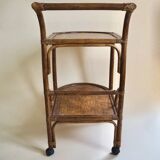 Rattan serving trolley