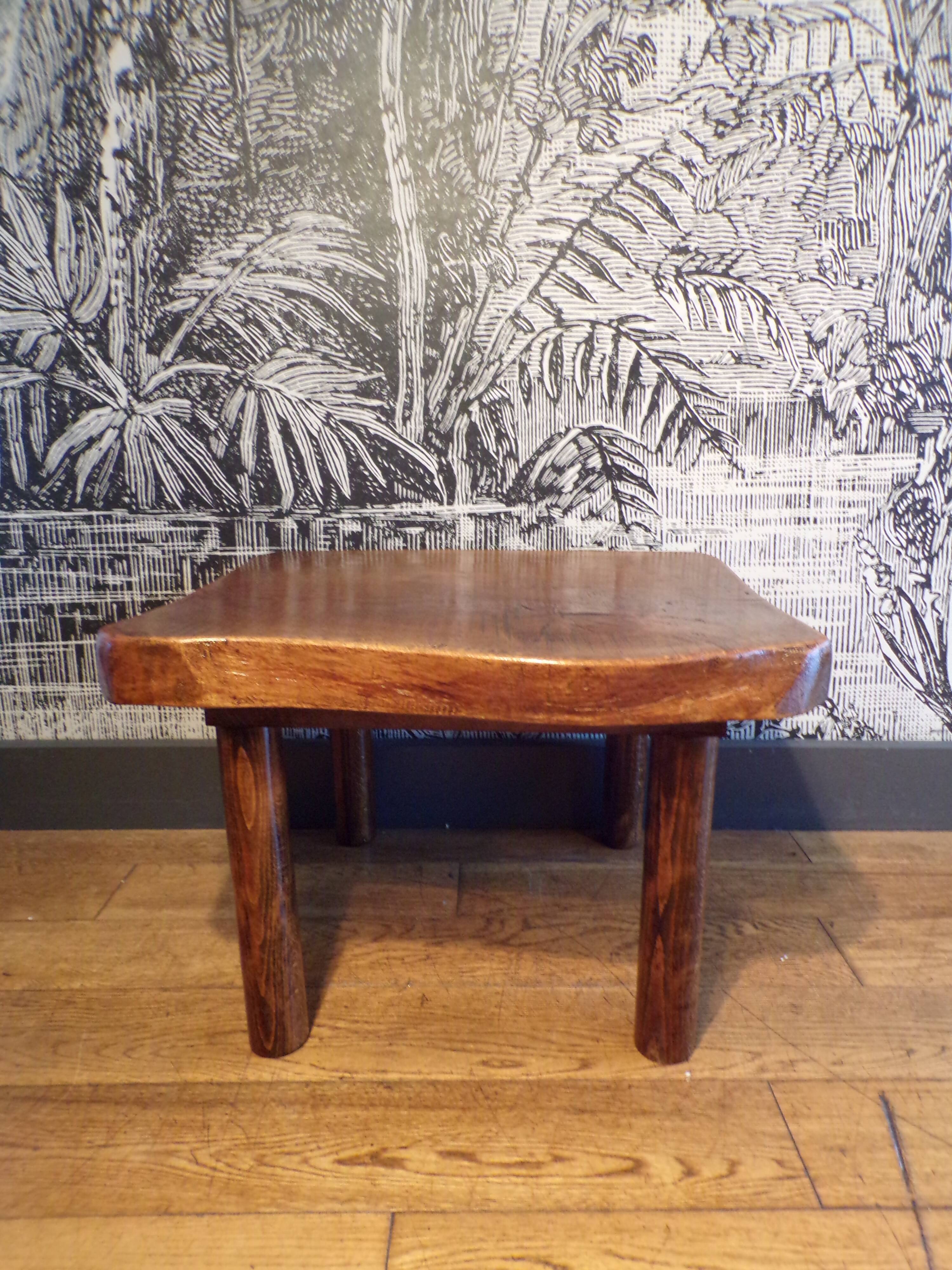 Brutalist coffee table in solid wood