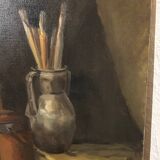 Old oil painting: still life