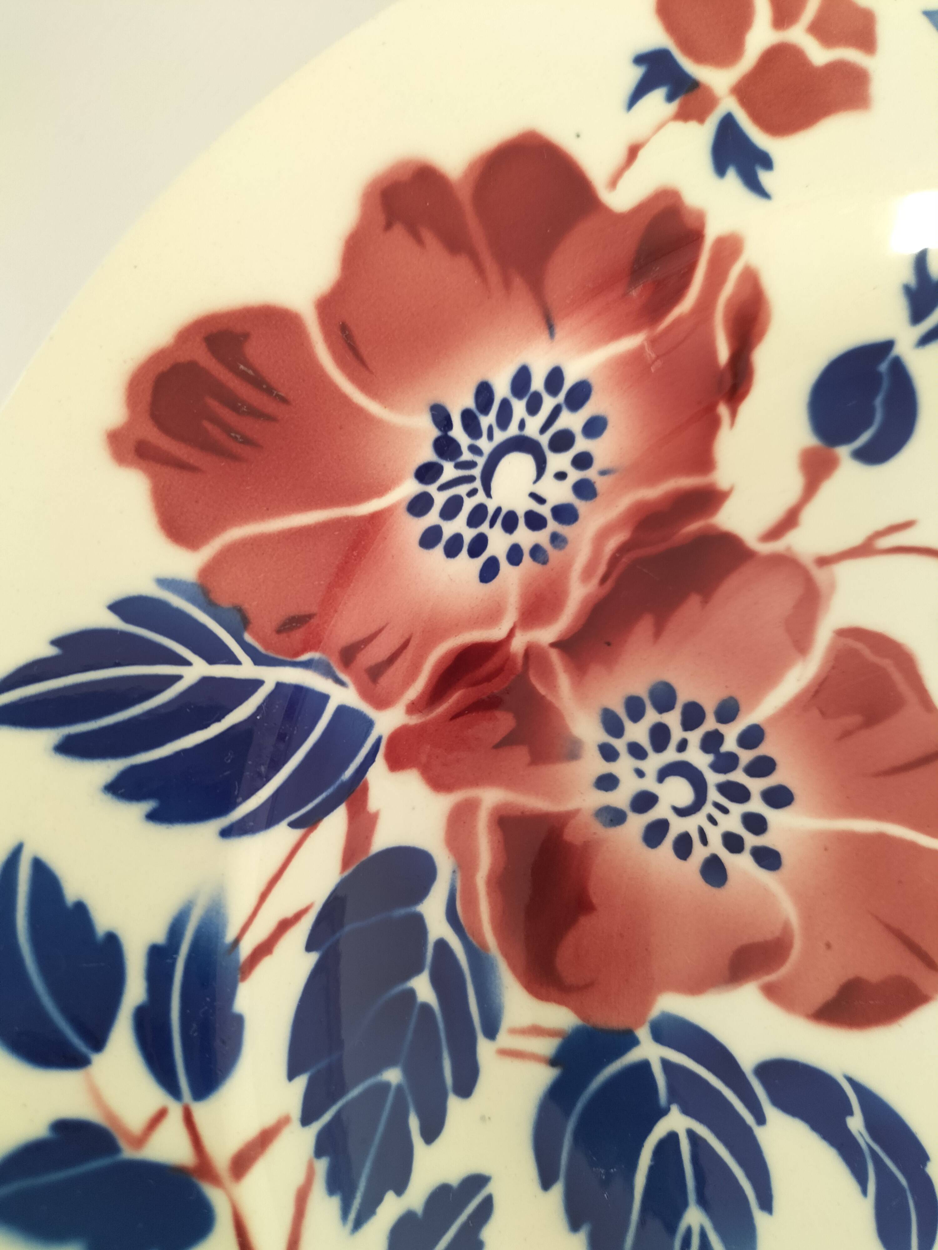 6 antique deep plates K & G Lunéville – Régine model, 1960s