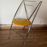 Chaise yamakado, chrome et skaï jaune