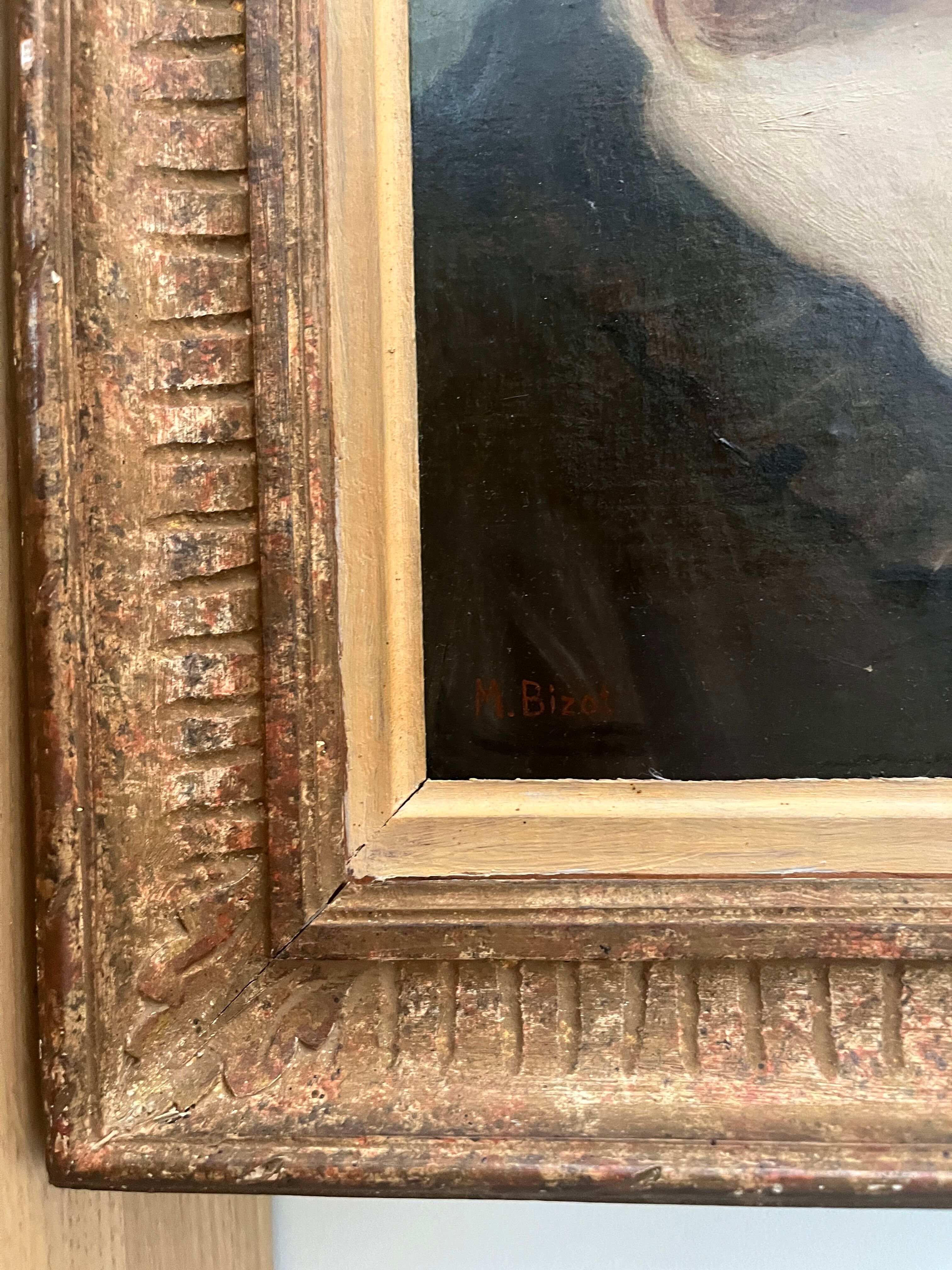 The discreet, oil portrait signed Mr. Bizot