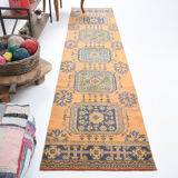Long hallway turkish runner rug 341x81cm