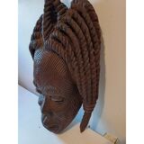 African wooden mask from Ivory Coast, Baoulé