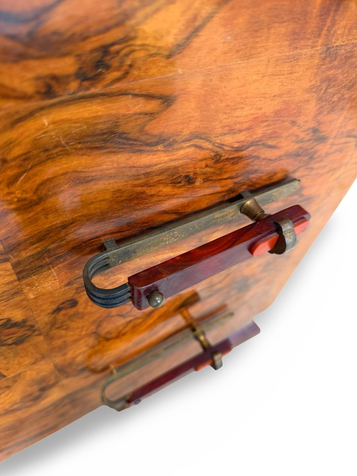 Walnut burl commode, Italian Art Deco, 1940s.