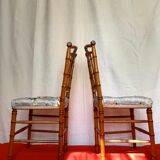 Pair of chairs bamboo collection Napoleon III