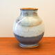 Enamelled ceramic ball vase signed