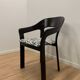 Set of 4 vintage wooden and fabric chairs, 1970