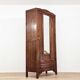 Art Deco wardrobe in solid wood with mirror from the 1920s.