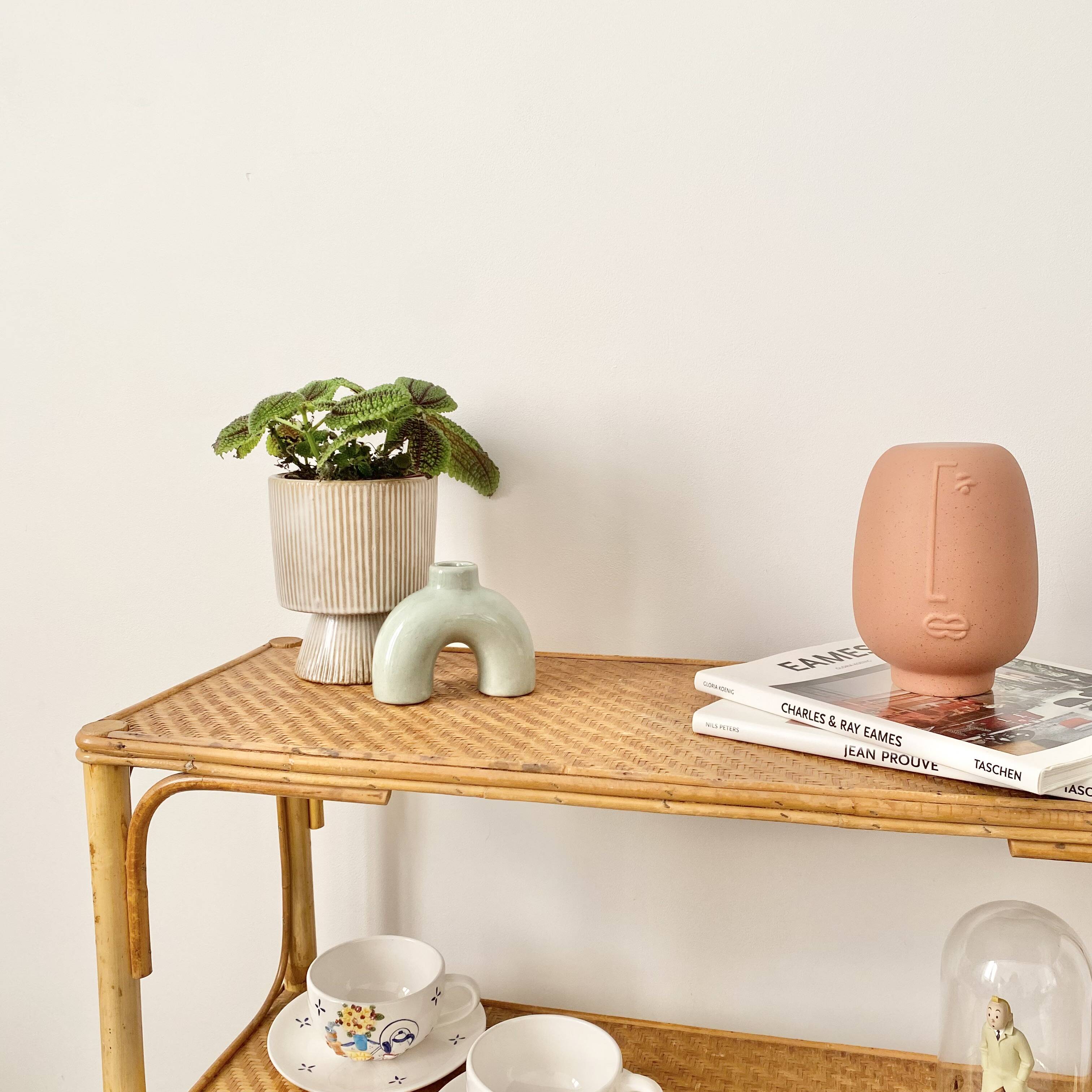 vintage rattan shelf