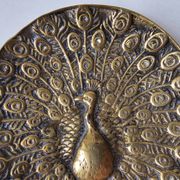 Vide poche / coupelle en laiton - motif Paon
