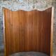 Large French folding screen in pine, room divider, 1950s, attributed to Baumann.