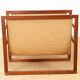 Danish magazine rack in teak and linen by Henning Wind-Hansen for Sika Møbler