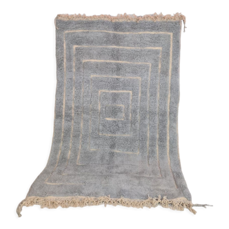 Tapis berbère béni ouarain bleu gris à reliefs