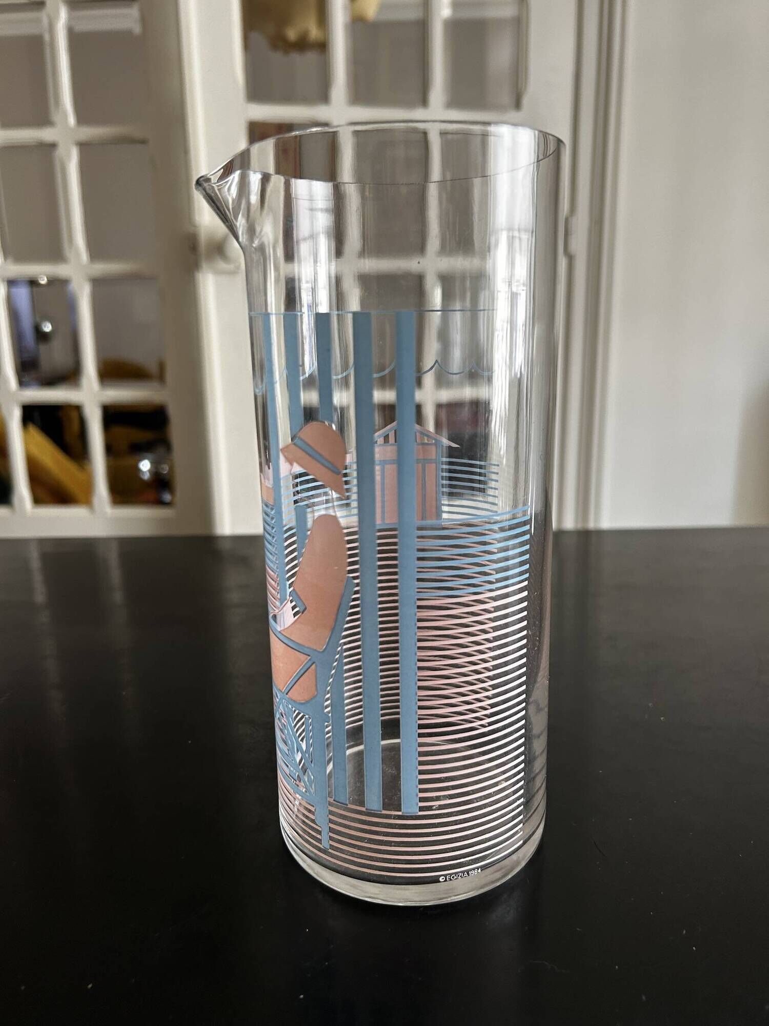 1980s glass pitcher