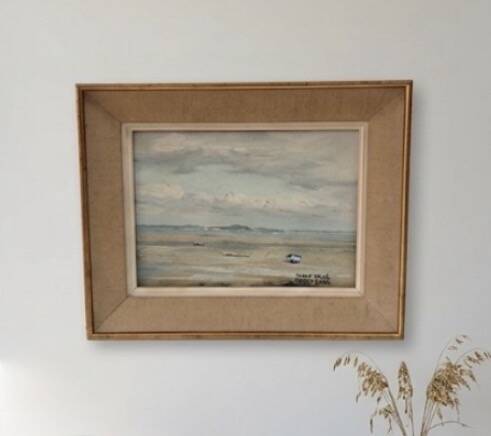 Marine Oil on canvas by JP. Guinegault (36 x 45)