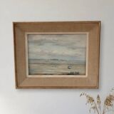 Marine Oil on canvas by JP. Guinegault (36 x 45)