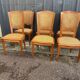Six chaises Art Déco , années 60 hêtre et cannage