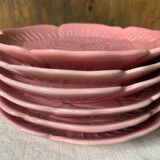 Pink flower earthenware plates