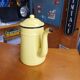 Vintage Pastel Yellow Enamel Coffee Pot - Chic Country Decor
