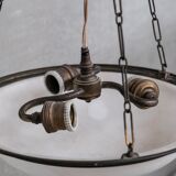 Brass and alabaster french antique plafonnier