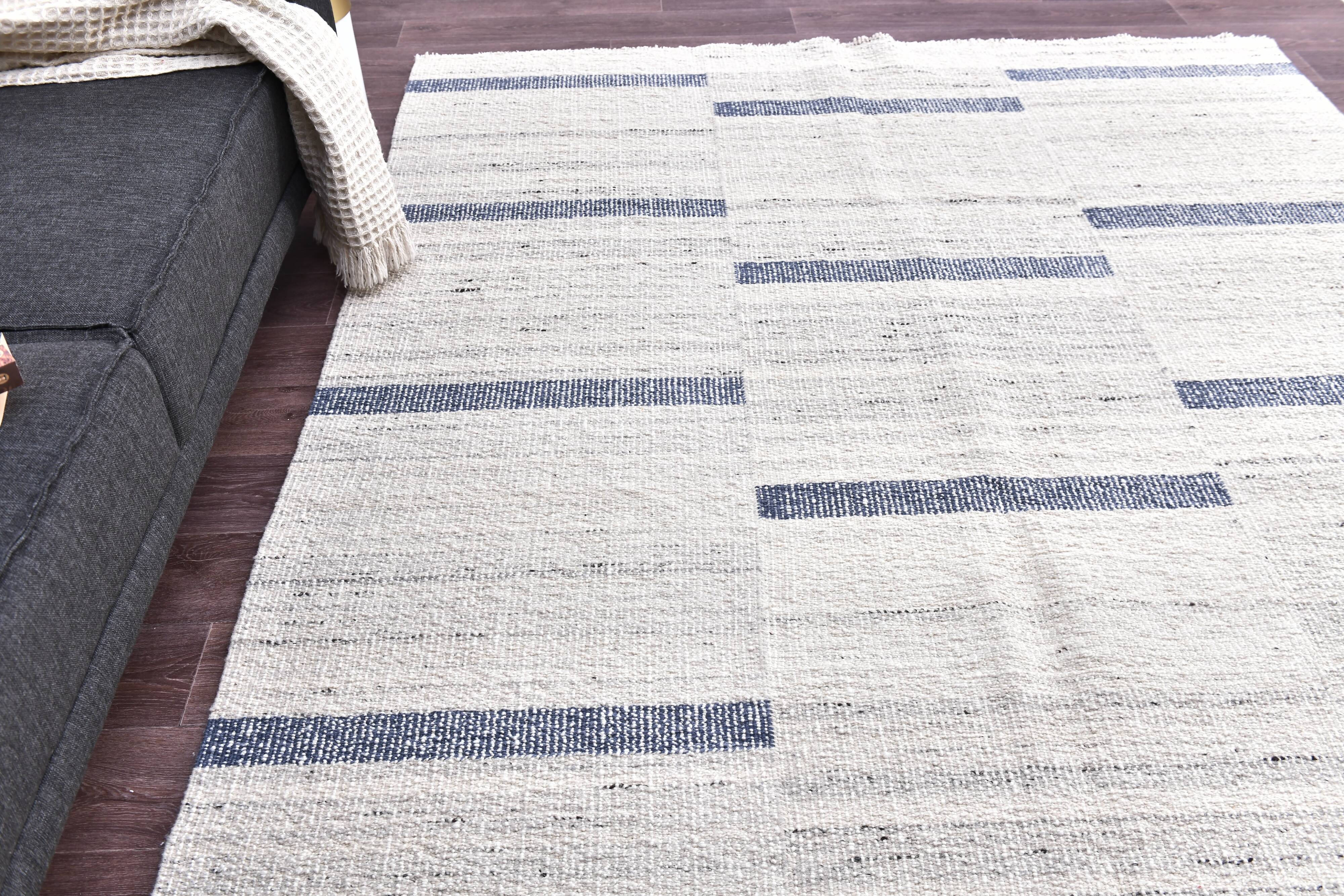 315x210 cm cream Blue kilim carpet, wool hand made blue kilim rug.