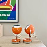 Pair of bright orange "Eye-Ball" lamps - 1970.