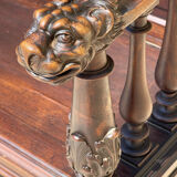Neo-Gothic Walnut Castle Chest Bench