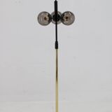 Lampadaire en laiton et verre des années 1980, restauré
