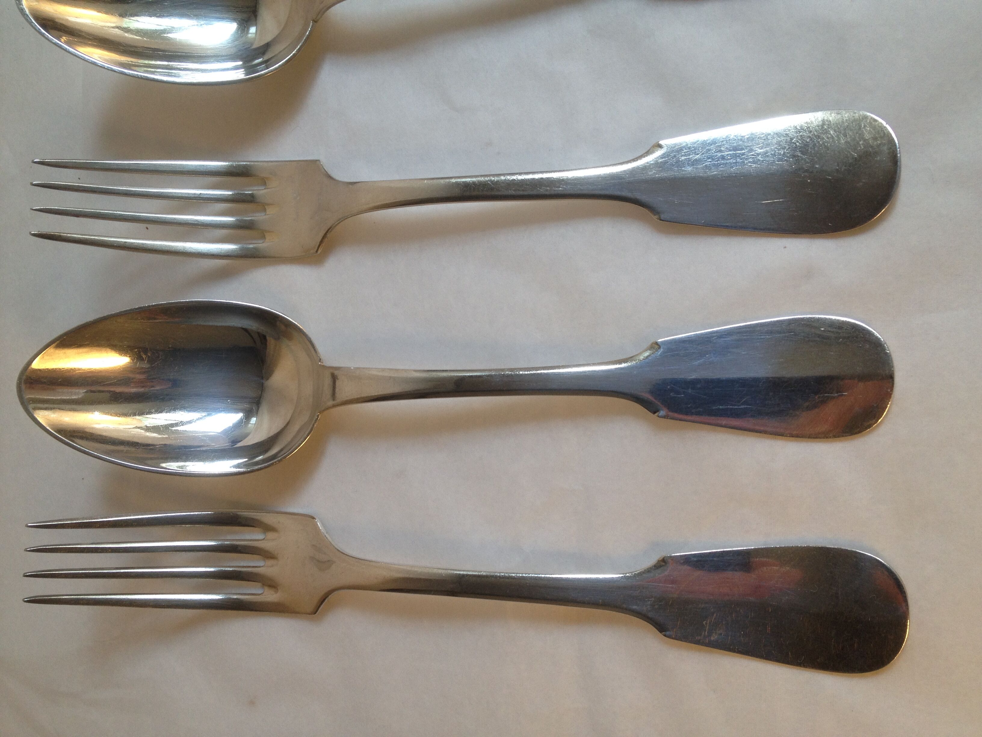 8 cutlery in silver metal, model Cluny/Valois/Vieux Paris